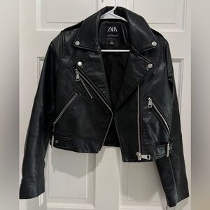 Zara faux leather moto jacket XS